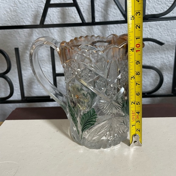 Indiana Glass Flower Medallion Flashed Gold vase - Picture 8 of 10